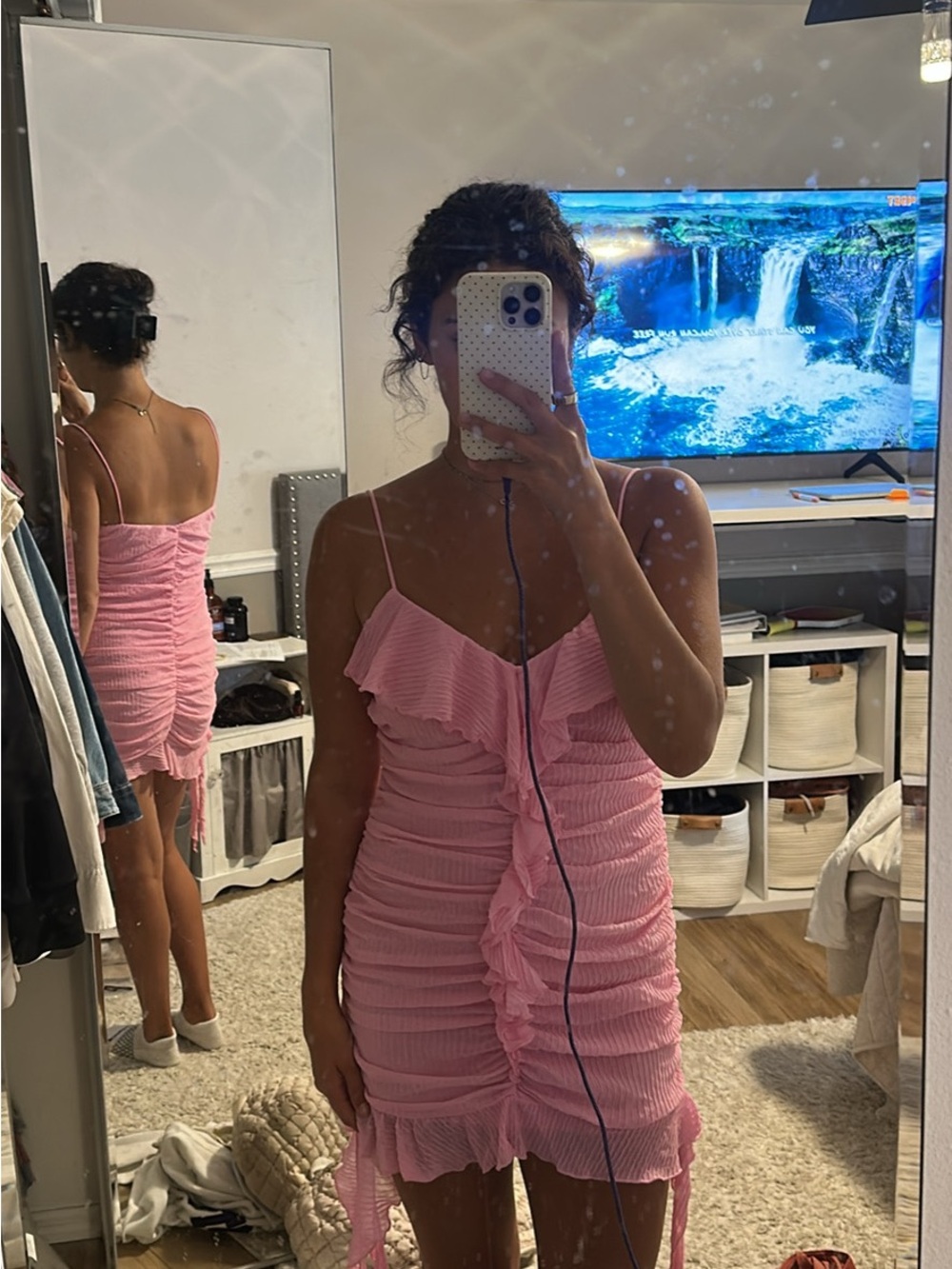 Zara Pink Ruffle Mini Dress - Women's Summer Dress